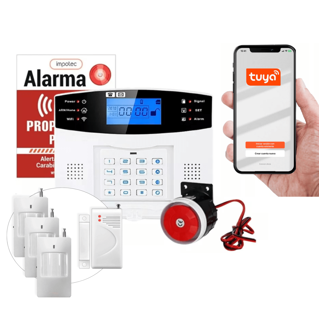 Alarma Wifi 4G Kit 3 Sensores Mov + 1 Sensor Mag / Impotec
