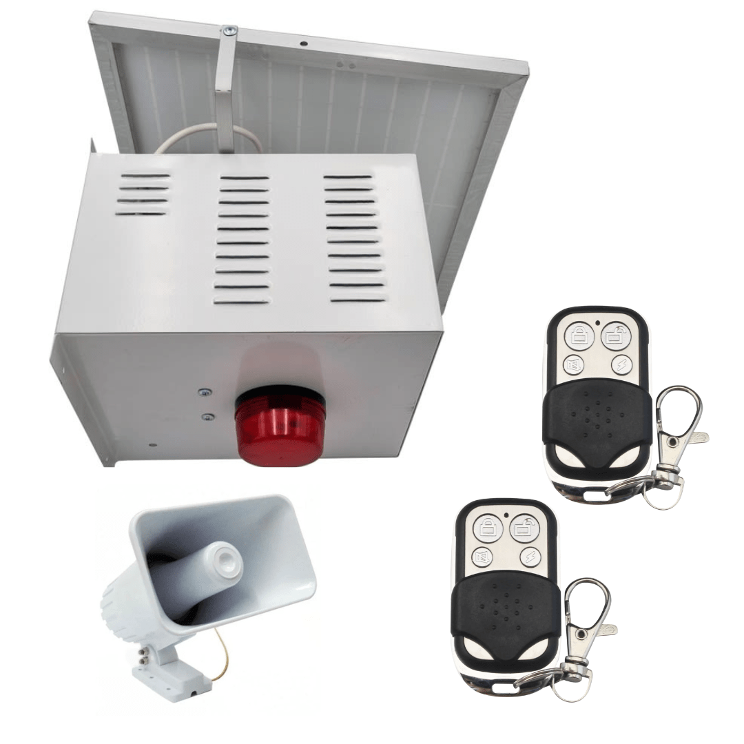 Alarma Comunitaria Solar 30W + 2 Controles Metálicos