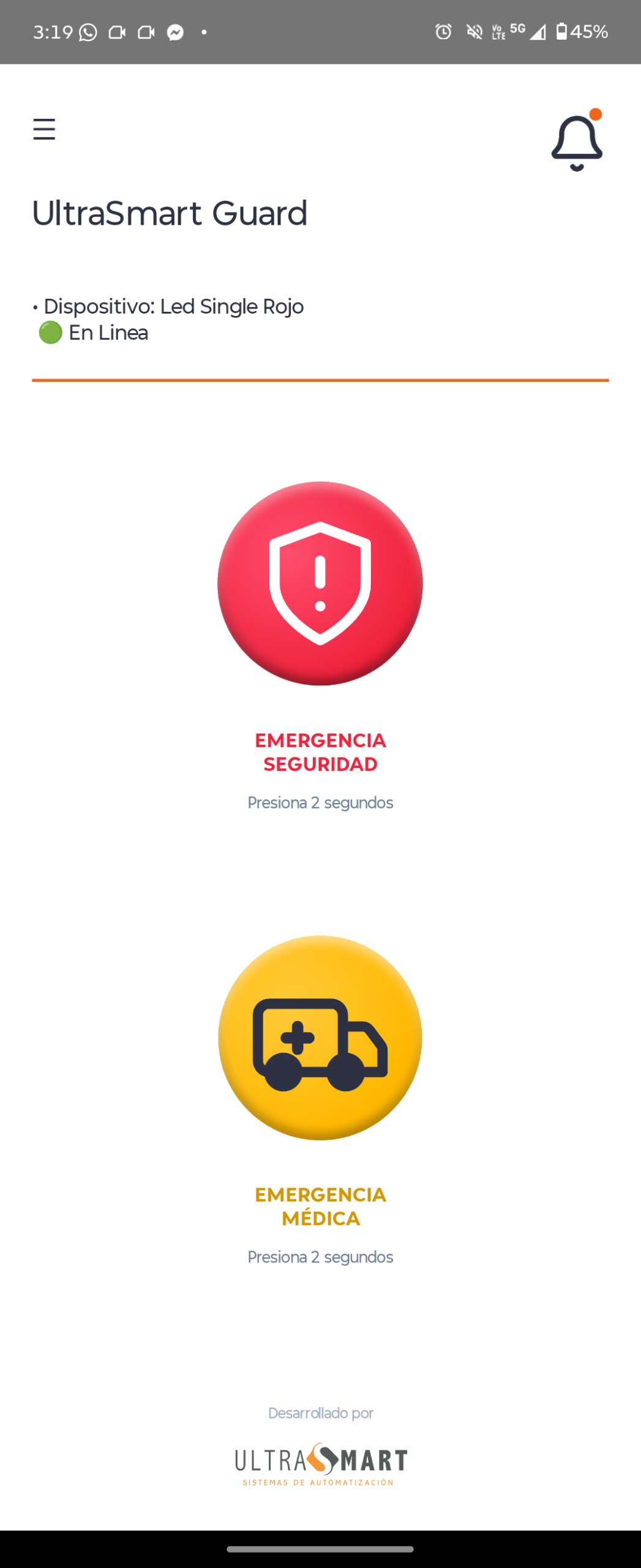 App móvil UltraSmart SOS 4G